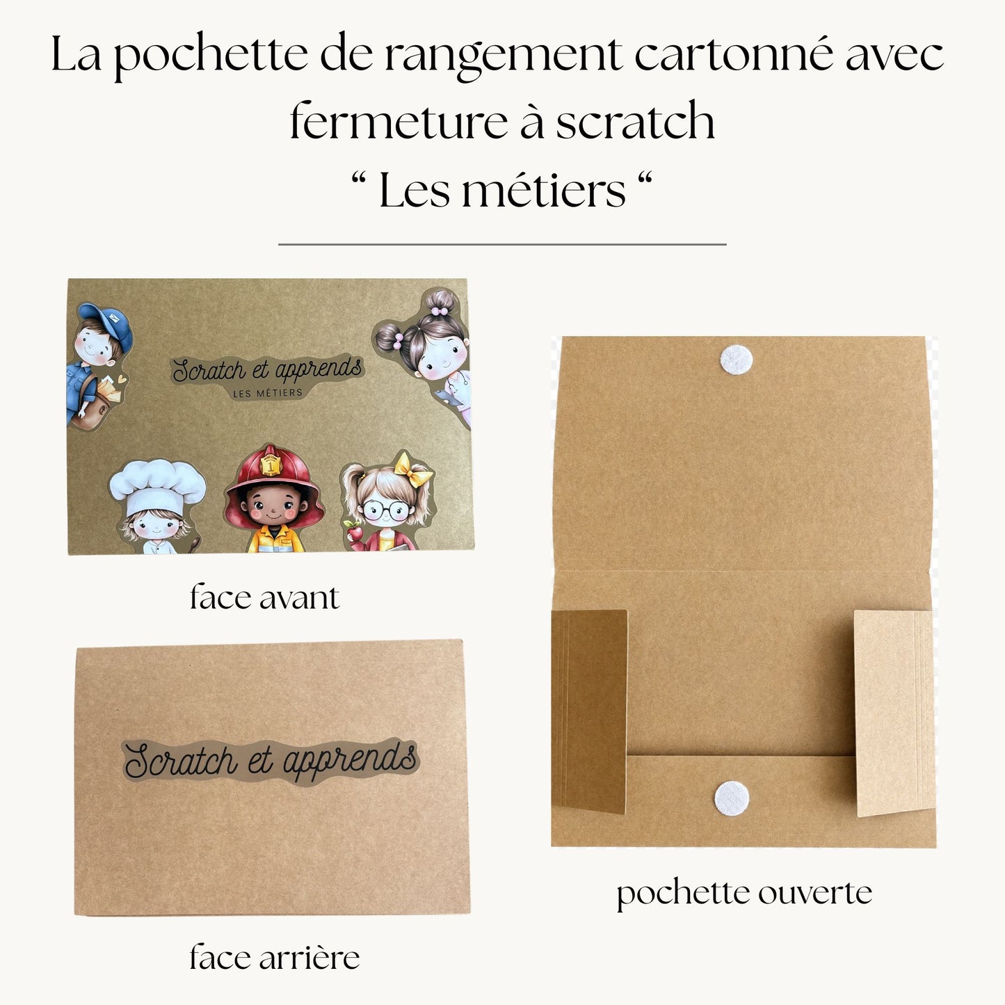 Pochette de planches d'activités éducatives à scratch "Les métiers"