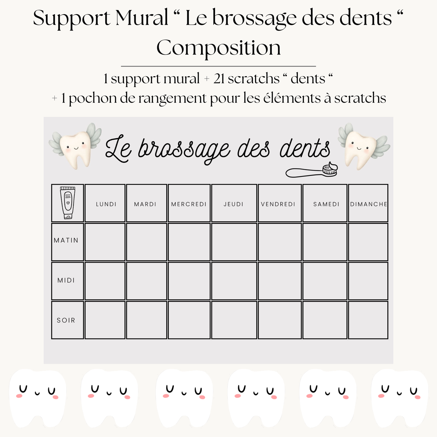 Support mural " Le brossage des dents "