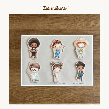 Pochette de planches d'activités éducatives à scratch "Les métiers"