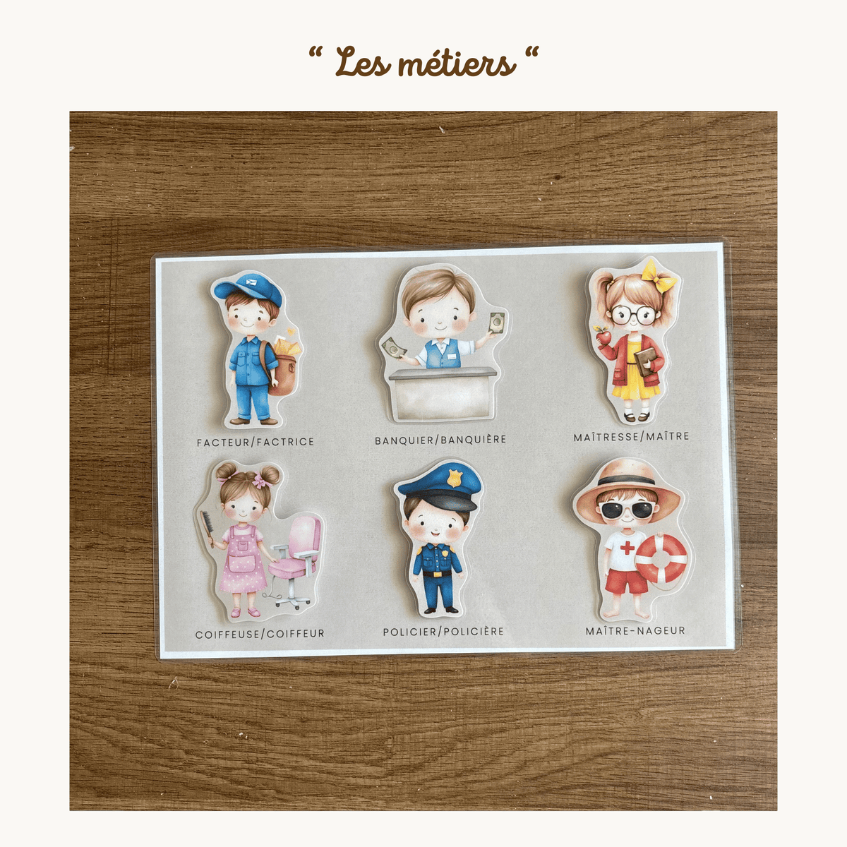 Pochette de planches d'activités éducatives à scratch "Les métiers"