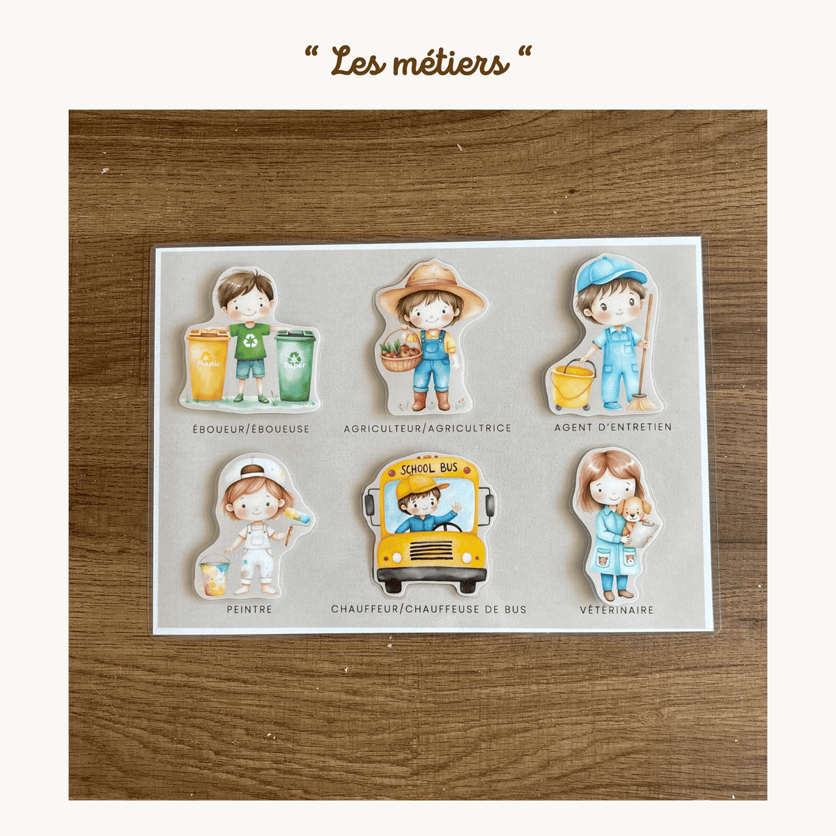 Pochette de planches d'activités éducatives à scratch "Les métiers"
