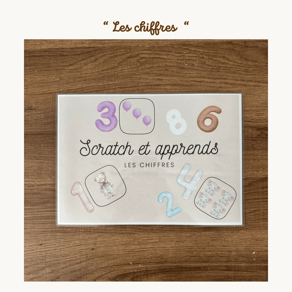 Pochette de planches d'activités éducatives à scratch "Les chiffres"