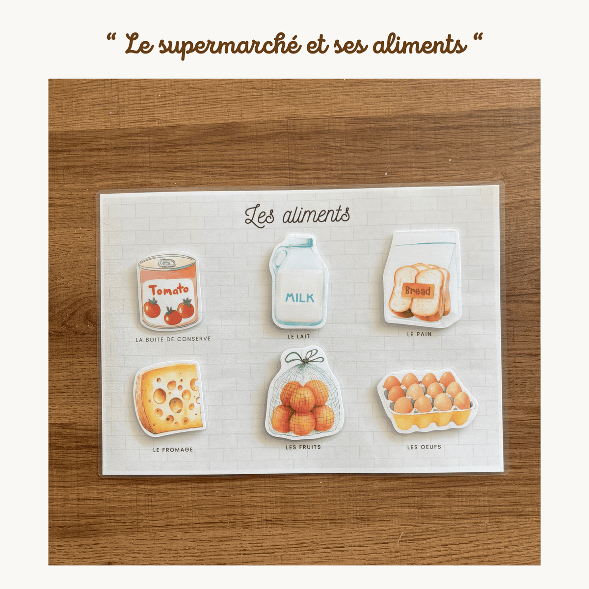 Pochette de planches d'activités éducatives à scratch "Le supermarché et ses aliments"