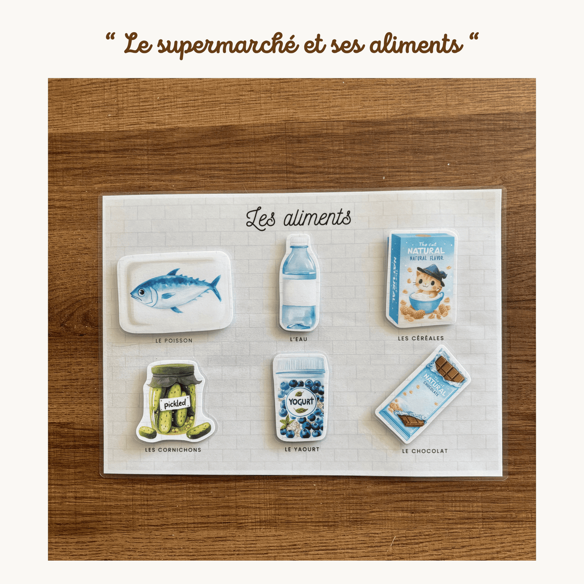 Pochette de planches d'activités éducatives à scratch "Le supermarché et ses aliments"