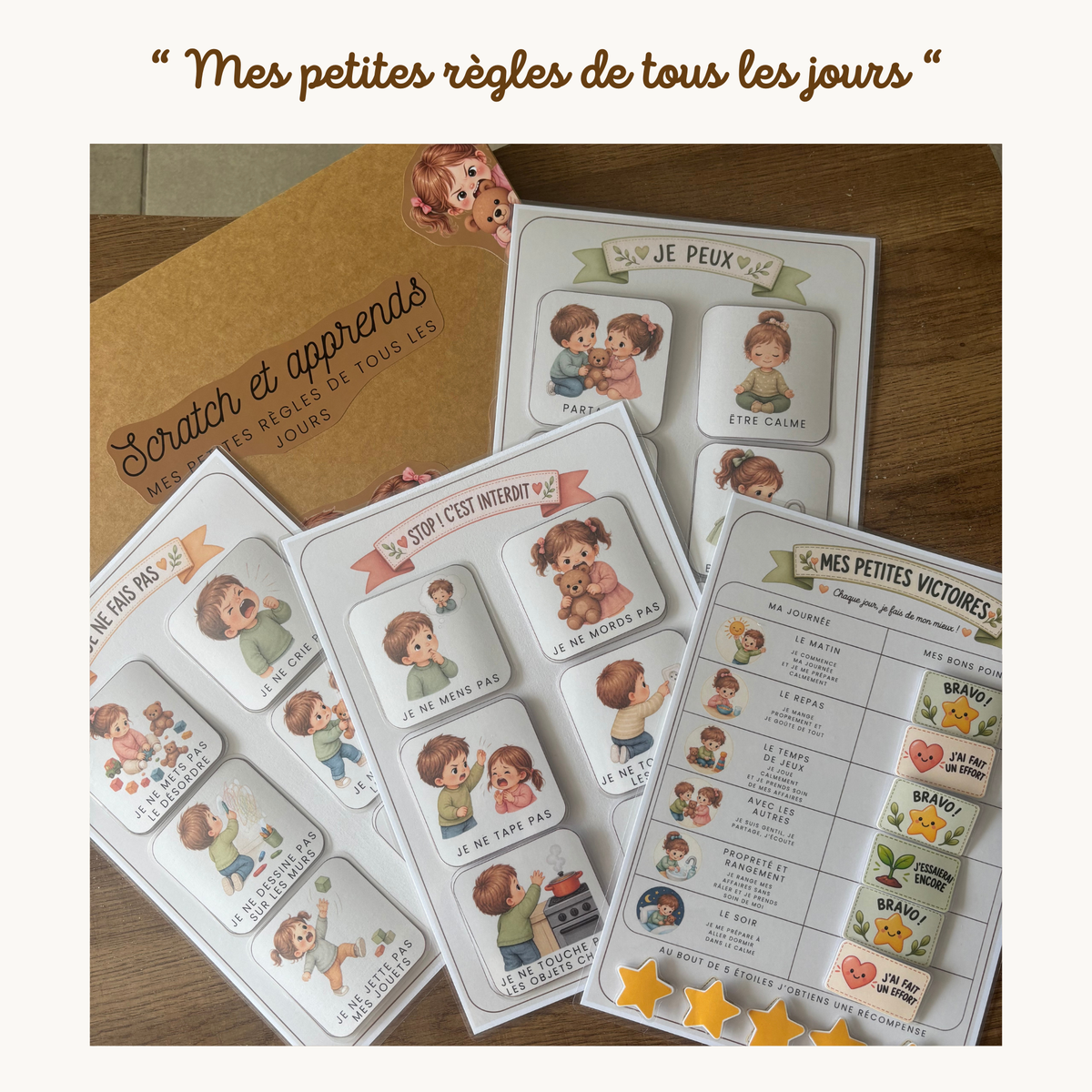 Pochette de planches éducative à scratch "Mes petites règles de tous les jours"