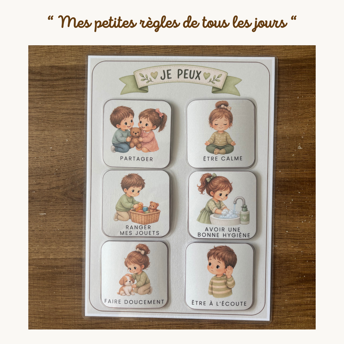 Pochette de planches éducative à scratch "Mes petites règles de tous les jours"