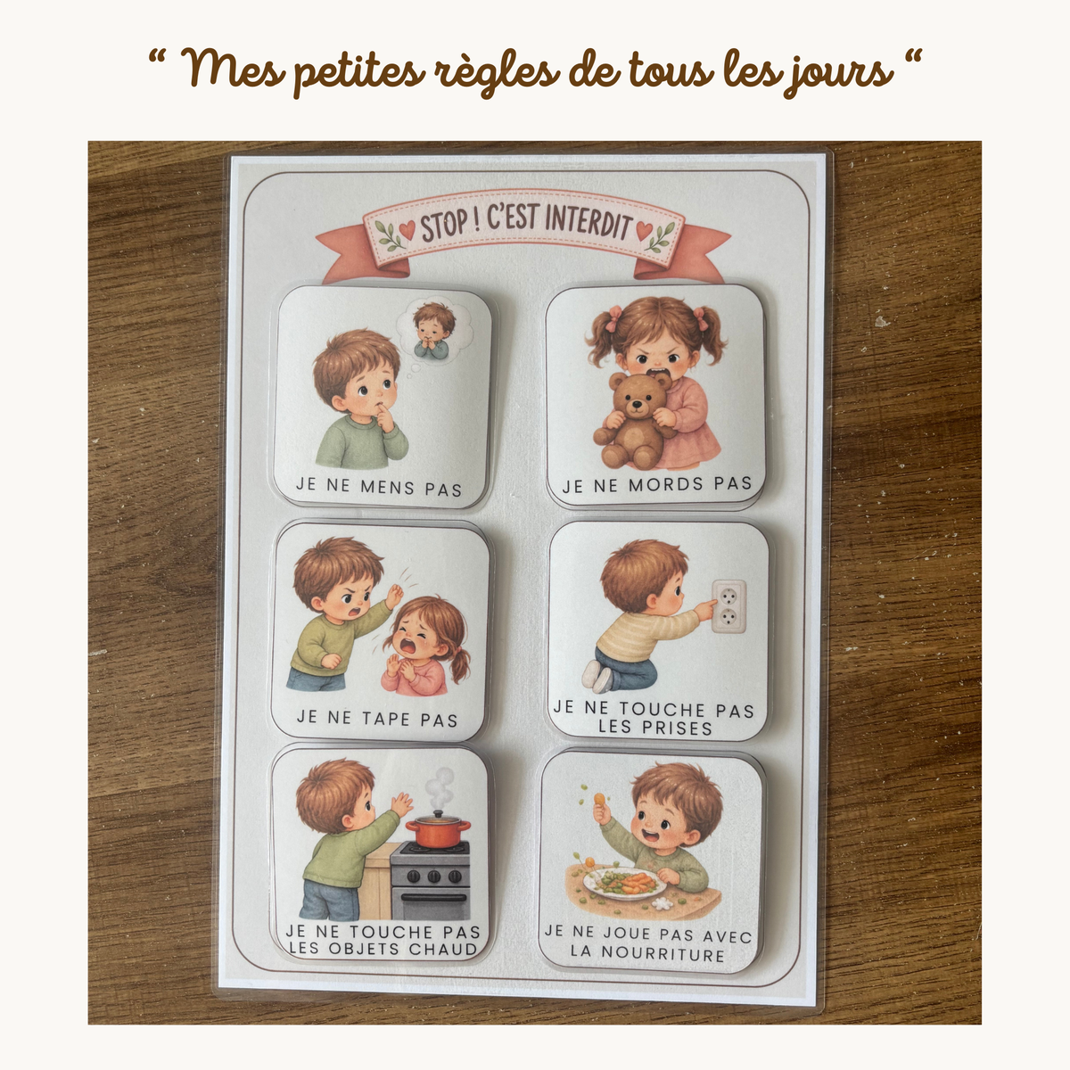 Pochette de planches éducative à scratch "Mes petites règles de tous les jours"
