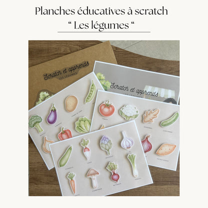 Pochette de planches d'activités éducatives à scratch "Les légumes"
