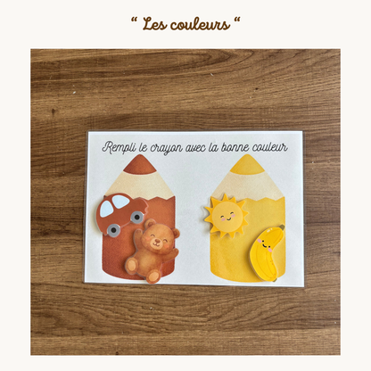 Pochette de planches éducative à scratch "Les couleurs"