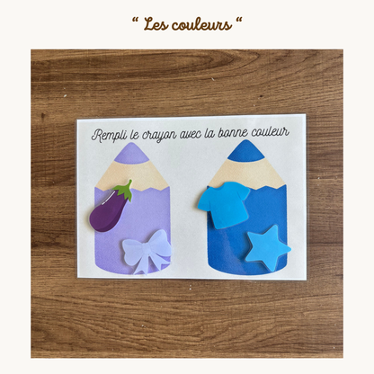 Pochette de planches éducative à scratch "Les couleurs"