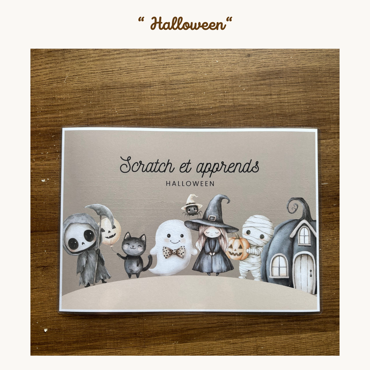 Pochette de planches éducatives à scratch " Halloween "