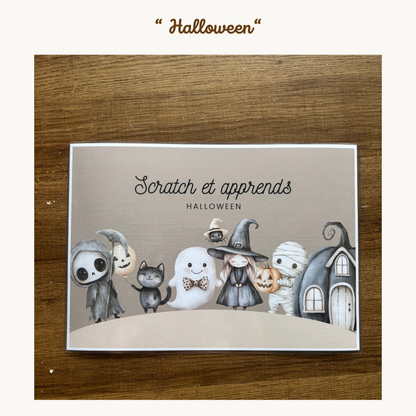 Pochette de planches éducatives à scratch " Halloween "