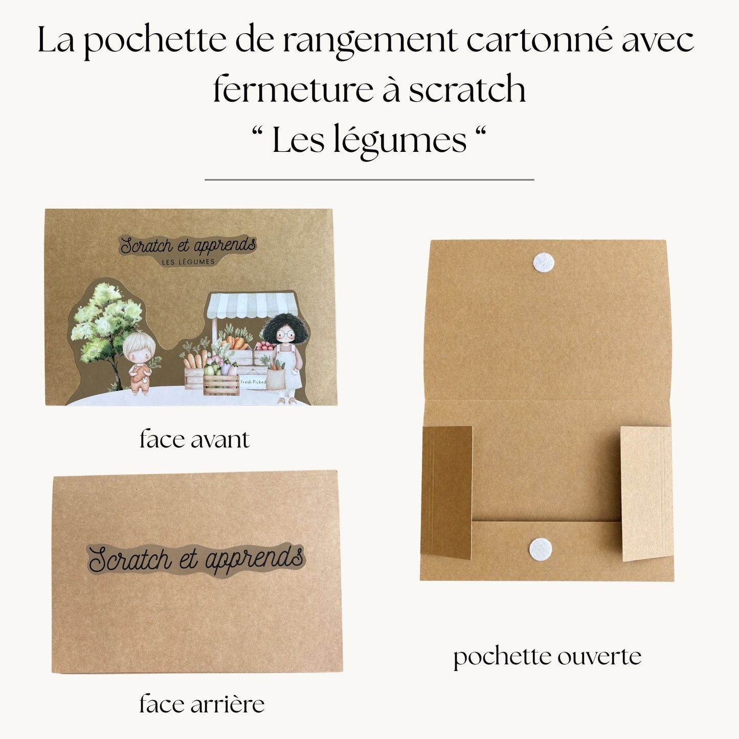 Pochette de planches d'activités éducatives à scratch "Les légumes"