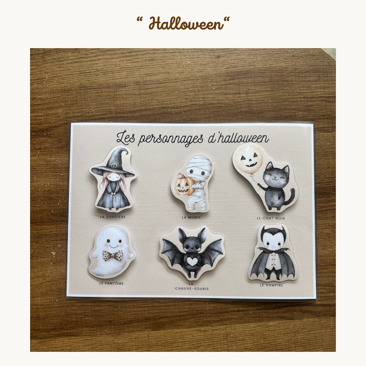 Pochette de planches éducatives à scratch " Halloween "