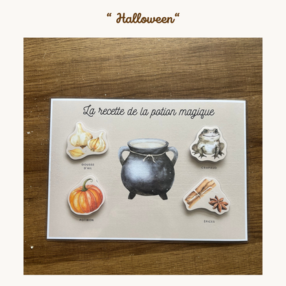 Pochette de planches éducatives à scratch " Halloween "
