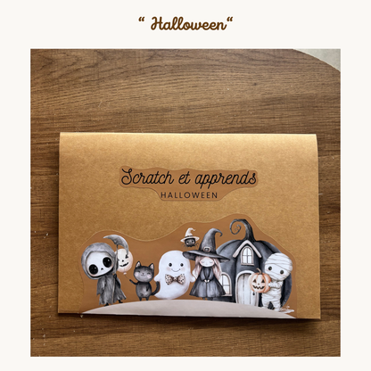 Pochette de planches éducatives à scratch " Halloween "
