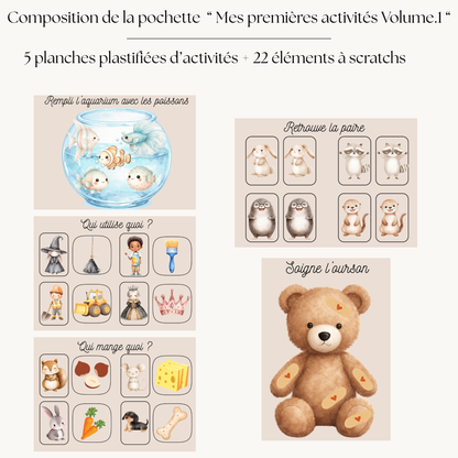 Pochette de planches d'activités éducatives à scratch "Mes premières activités Volume.1"