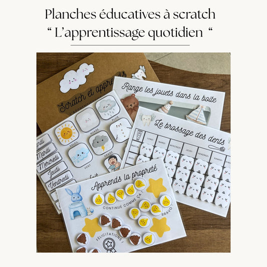 Pochette de planches éducative à scratch "L'apprentissage quotidien"