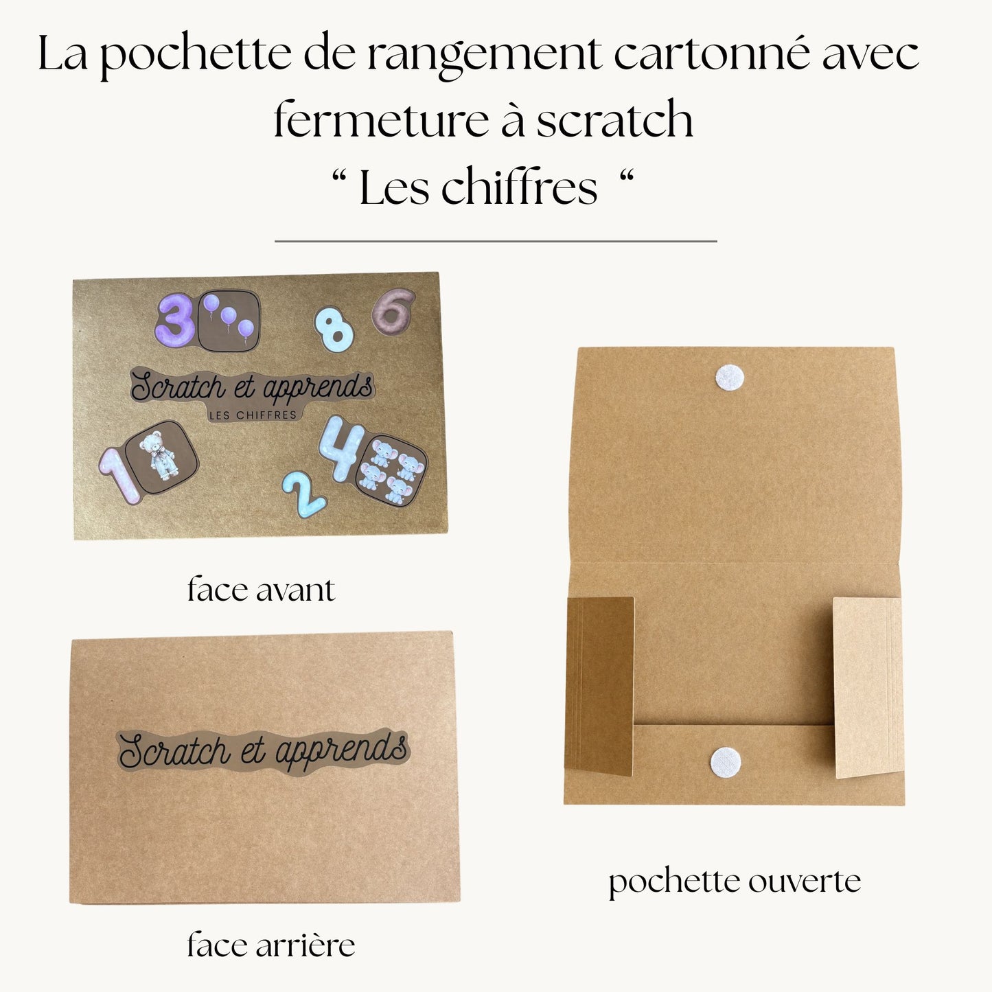 Pochette de planches d'activités éducatives à scratch "Les chiffres"