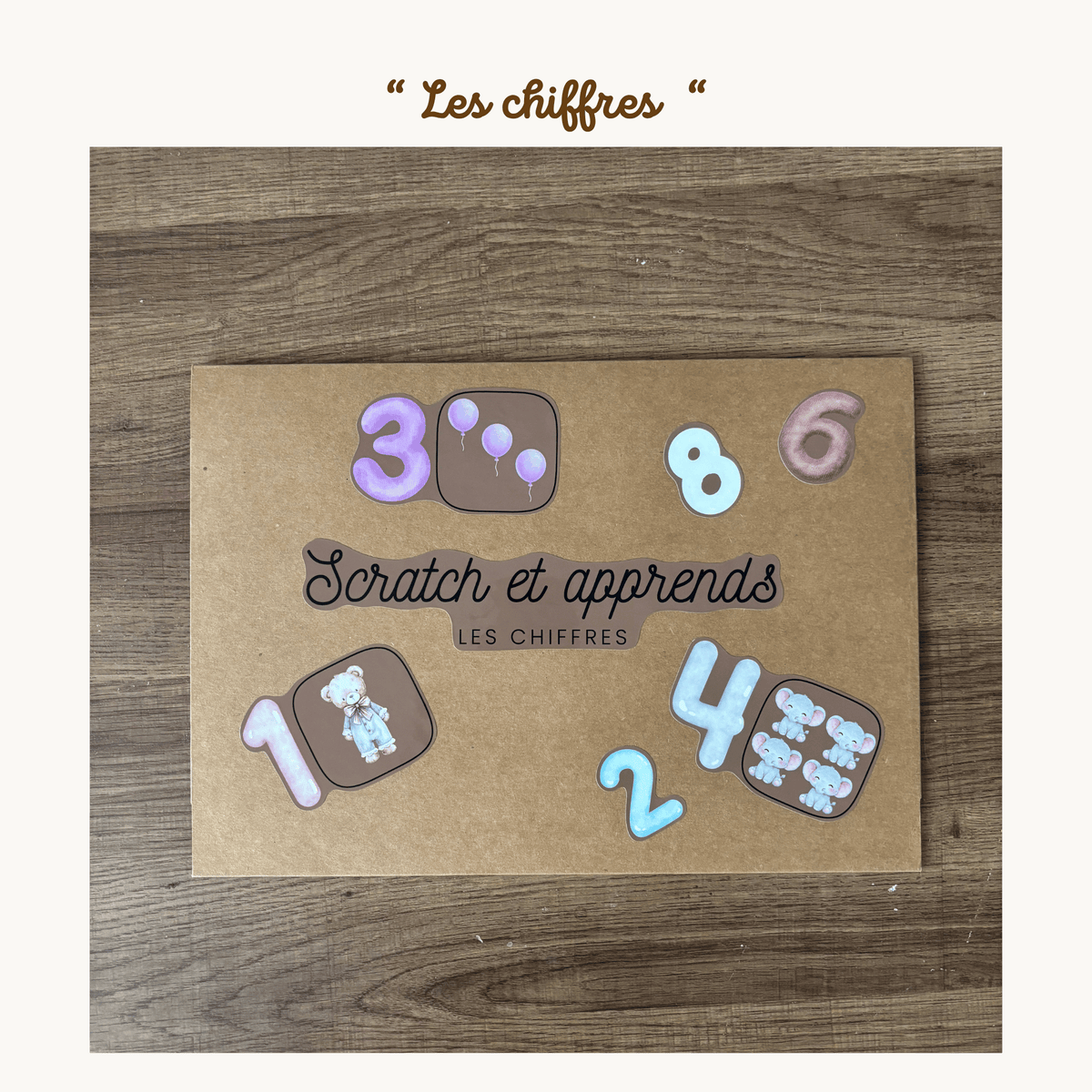 Pochette de planches d'activités éducatives à scratch "Les chiffres"