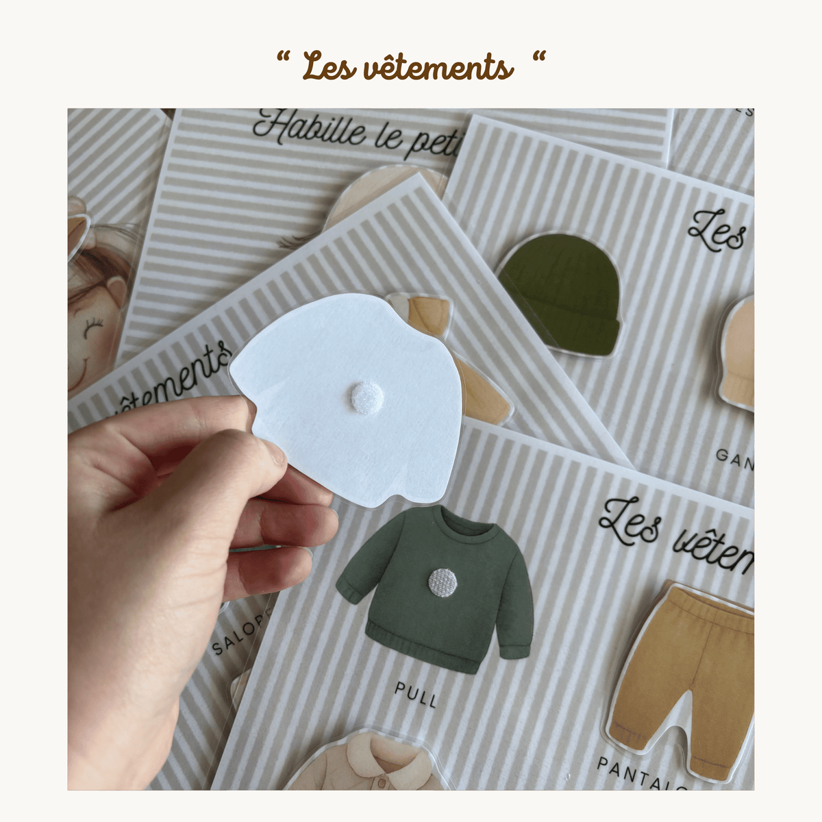 Pochette de planches d'activités éducatives à scratch "Les vêtements"