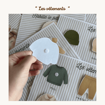 Pochette de planches d'activités éducatives à scratch "Les vêtements"
