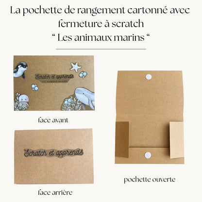 Pochette de planches d'activités éducatives à scratch "Les animaux marins"