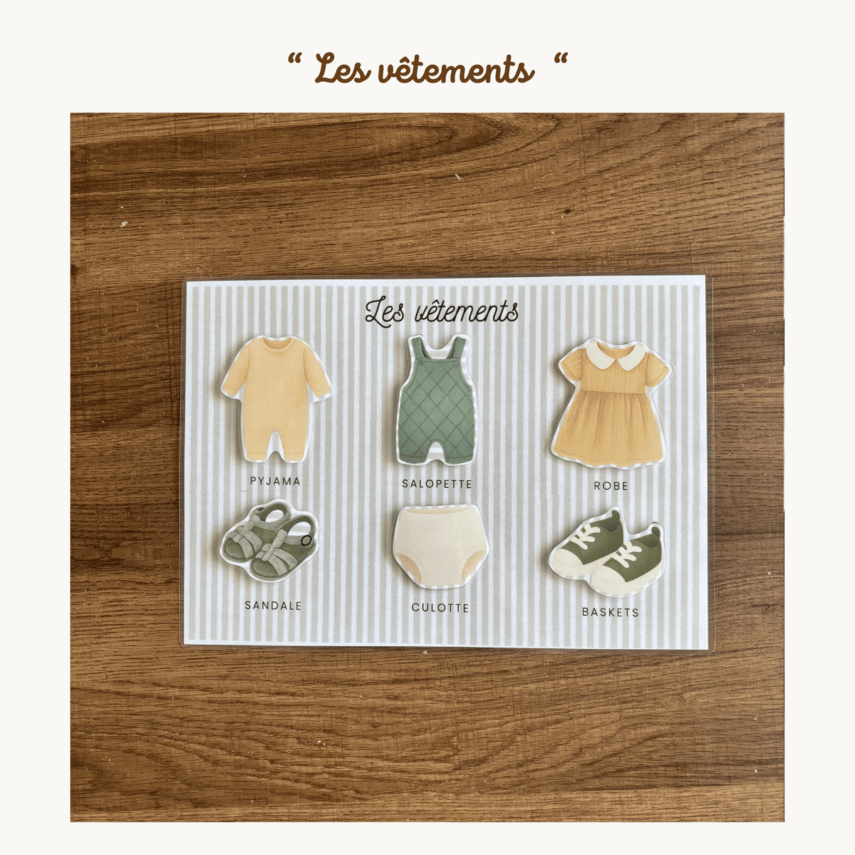 Pochette de planches d'activités éducatives à scratch "Les vêtements"
