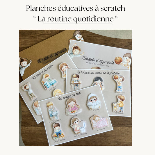 Pochette de planches d'activités éducatives à scratch "La routine quotidienne"