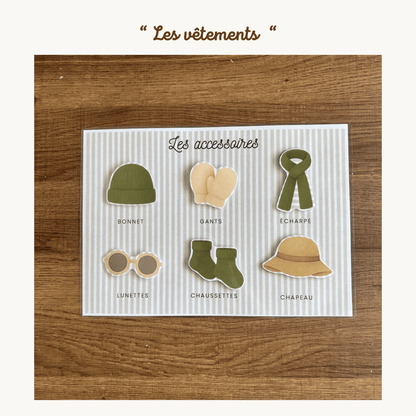 Pochette de planches d'activités éducatives à scratch "Les vêtements"