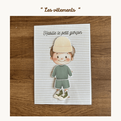 Pochette de planches d'activités éducatives à scratch "Les vêtements"