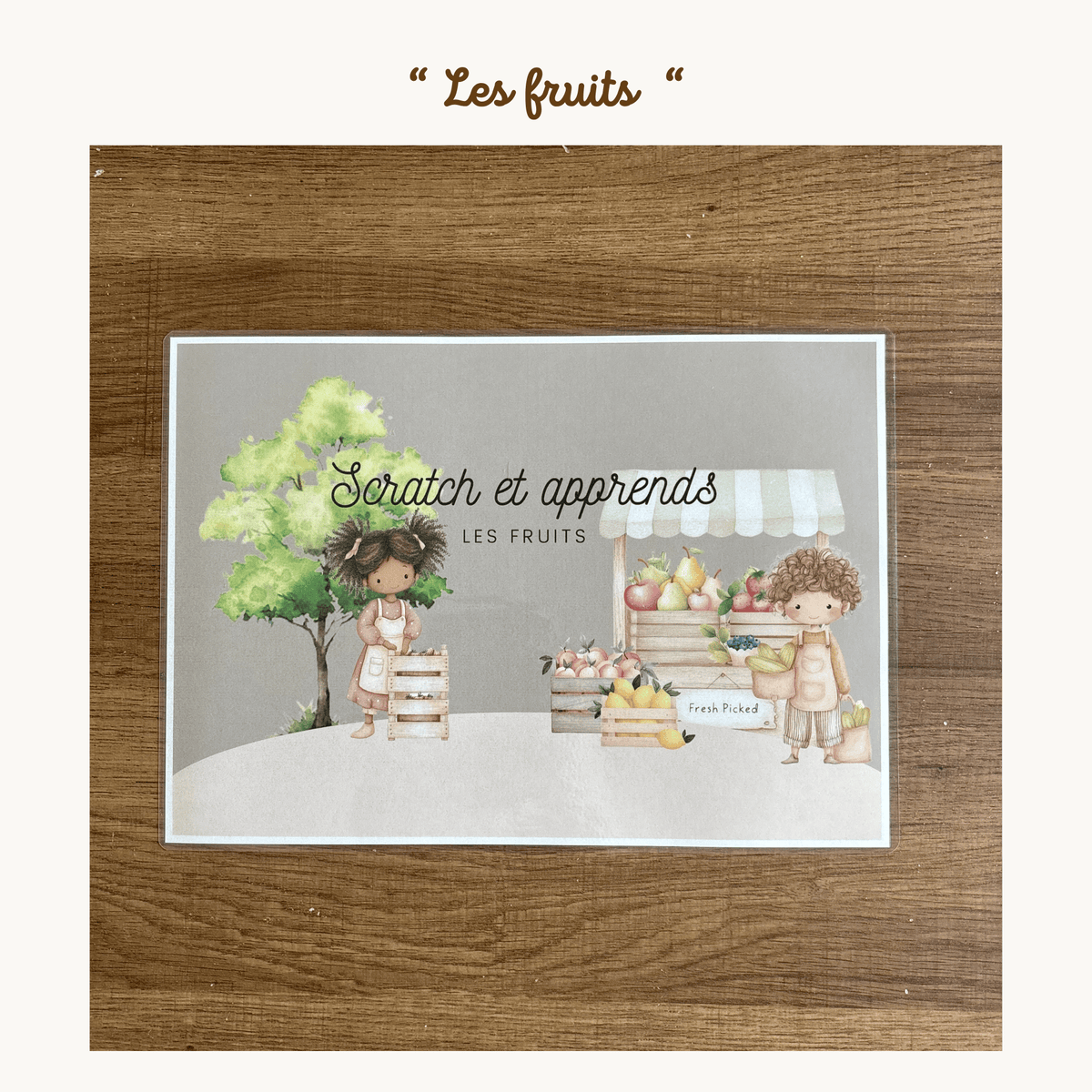 Pochette de planches d'activités éducatives à scratch "Les fruits"