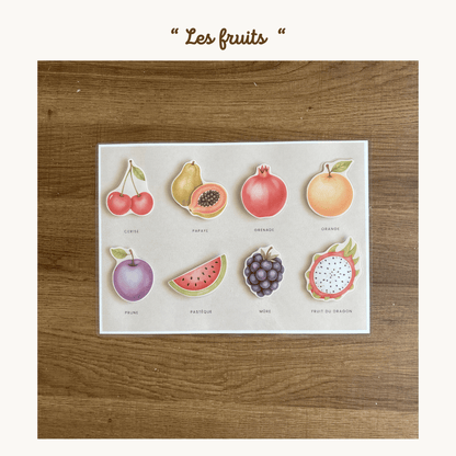 Pochette de planches d'activités éducatives à scratch "Les fruits"