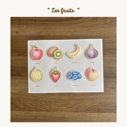 Pochette de planches d'activités éducatives à scratch "Les fruits"