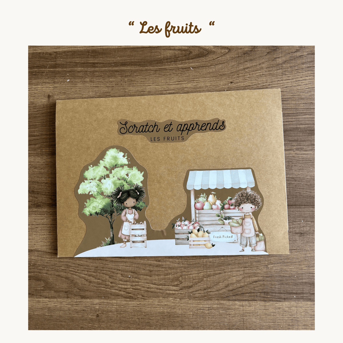 Pochette de planches d'activités éducatives à scratch "Les fruits"