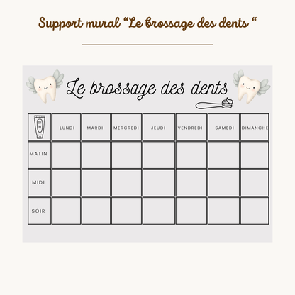 Support mural " Le brossage des dents "