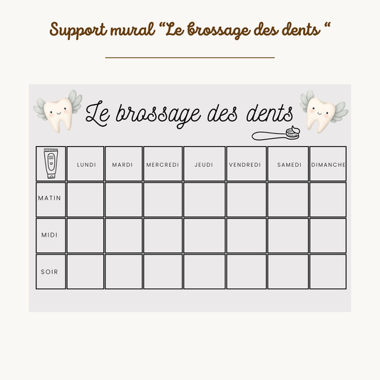 Support mural " Le brossage des dents "