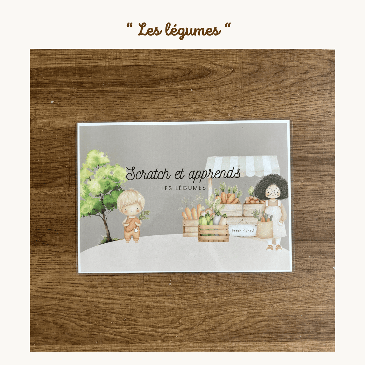 Pochette de planches d'activités éducatives à scratch "Les légumes"