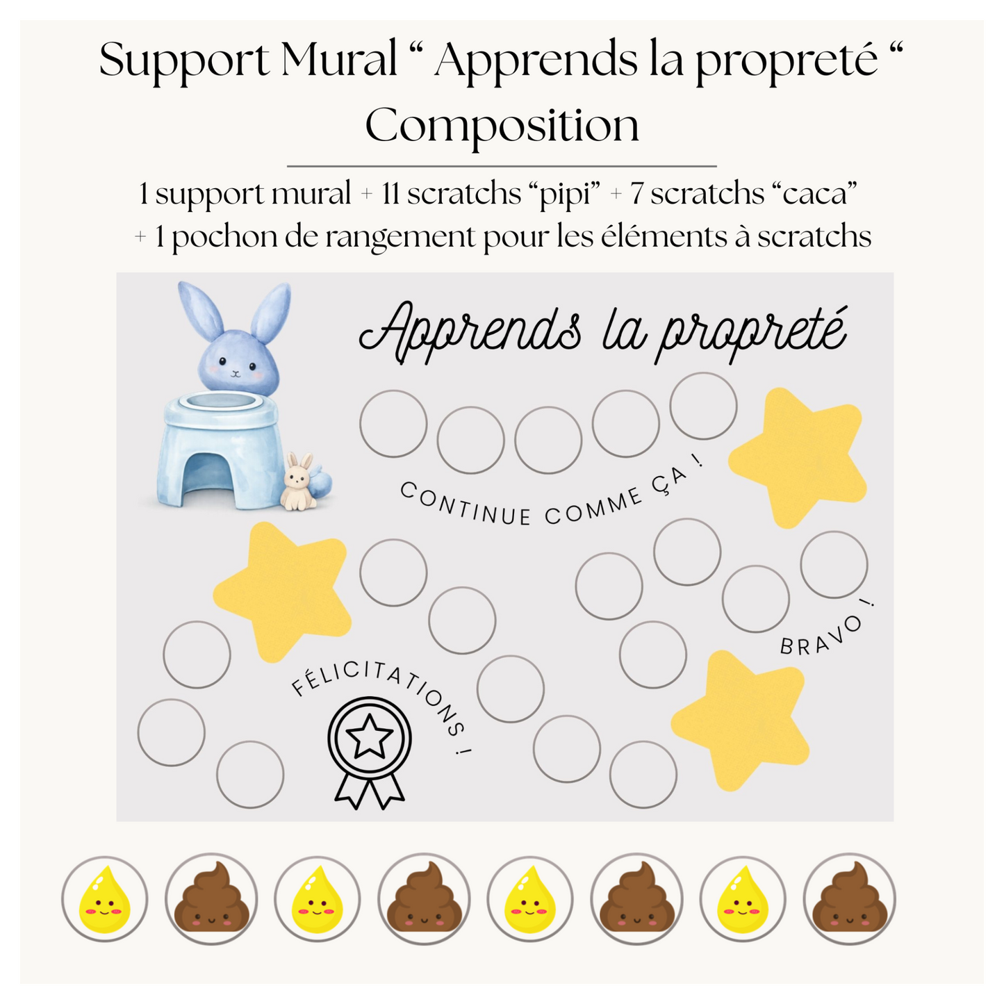 Support mural " Apprends la propreté "