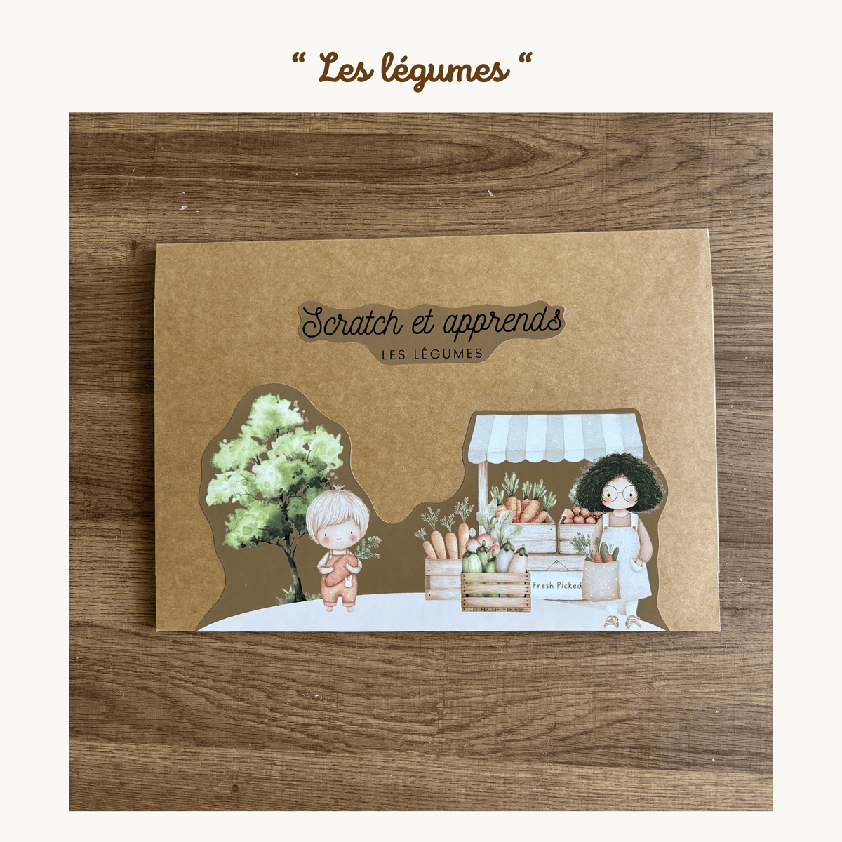 Pochette de planches d'activités éducatives à scratch "Les légumes"