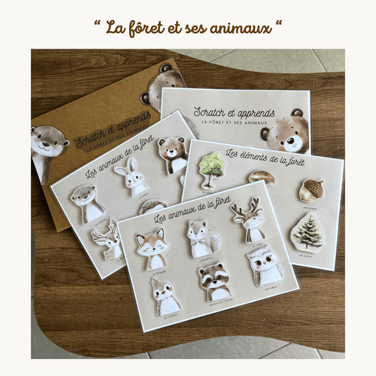 Pochette de planches d'activités éducatives à scratch  "La forêt et ses animaux"