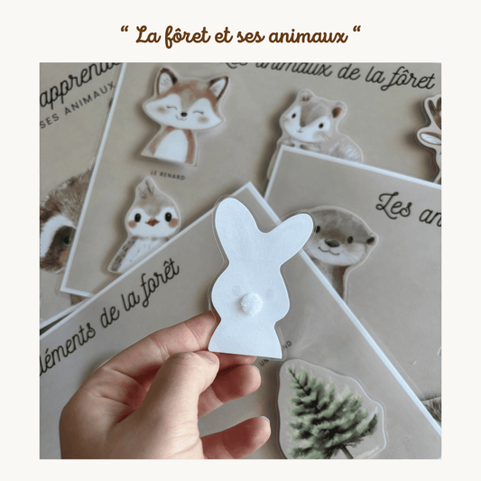 Pochette de planches d'activités éducatives à scratch  "La forêt et ses animaux"