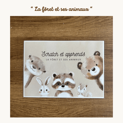 Pochette de planches d'activités éducatives à scratch  "La forêt et ses animaux"