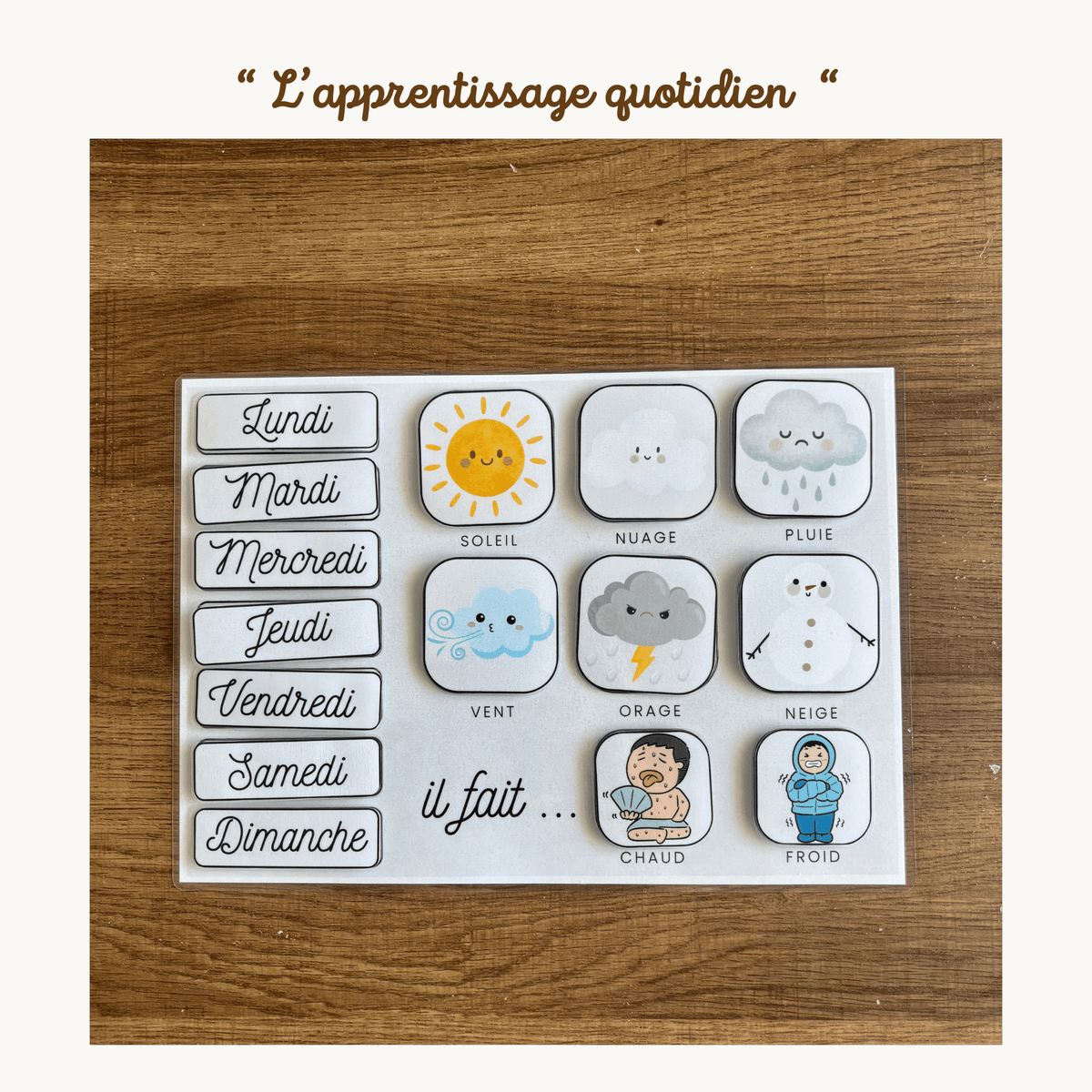 Pochette de planches éducative à scratch "L'apprentissage quotidien"
