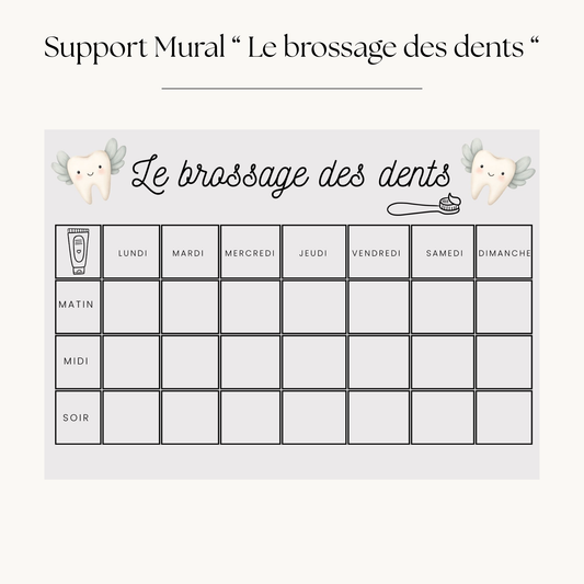 Support mural " Le brossage des dents "