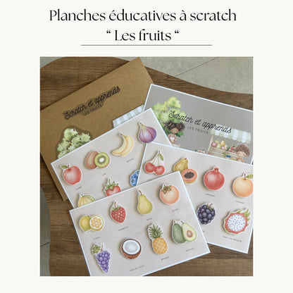 Pochette de planches d'activités éducatives à scratch "Les fruits"