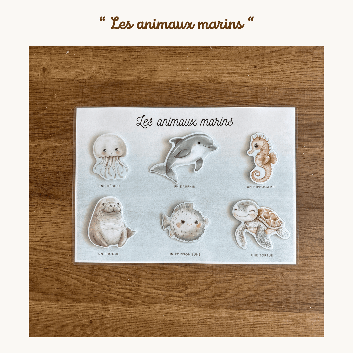 Pochette de planches d'activités éducatives à scratch "Les animaux marins"