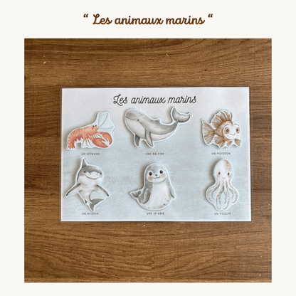 Pochette de planches d'activités éducatives à scratch "Les animaux marins"