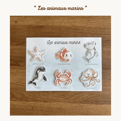 Pochette de planches d'activités éducatives à scratch "Les animaux marins"