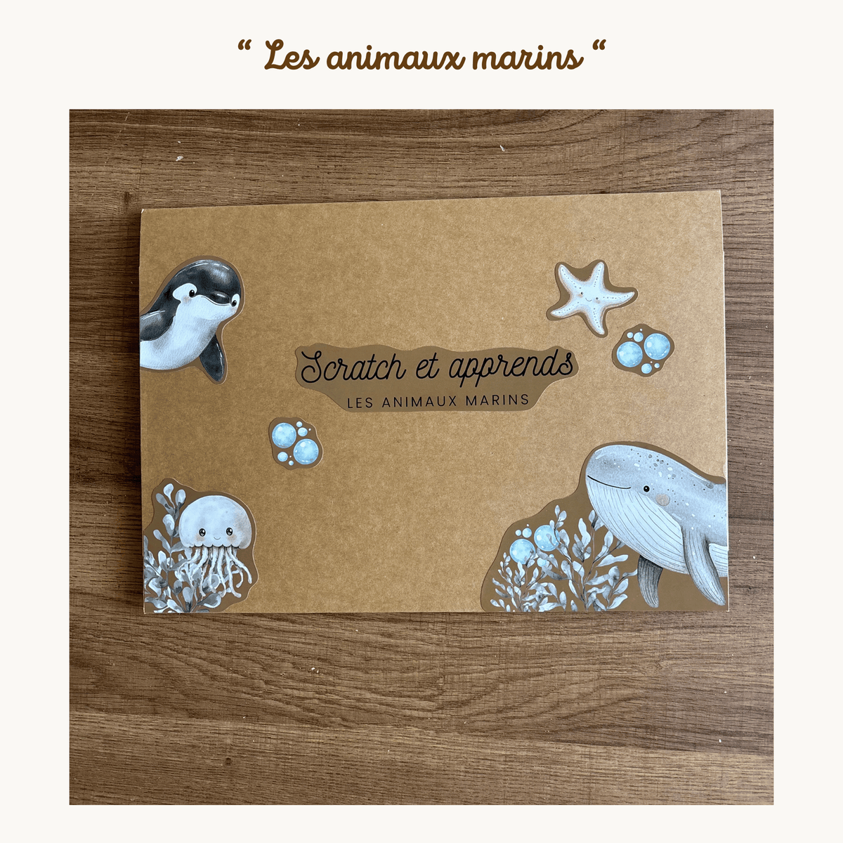 Pochette de planches d'activités éducatives à scratch "Les animaux marins"